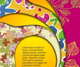 Layers floral background vector material 02