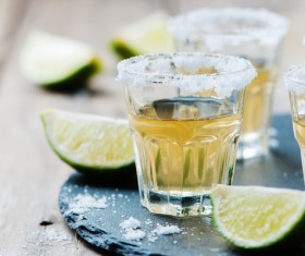 Lemon and alcohol cocktail Stock Photo