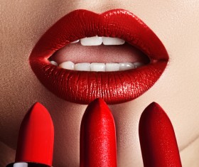 Lips and lipstick Stock Photo 03
