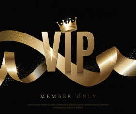Luxury black with golden VIP invitation card vector 01