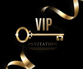 Luxury black with golden VIP invitation card vector 08