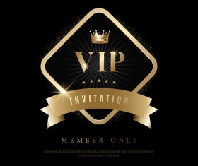 Luxury black with golden VIP invitation card vector 10
