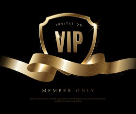 Luxury black with golden VIP invitation card vector 11
