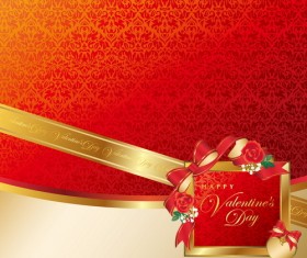 Luxury red valentine background vector