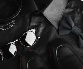 Male fashion style leather shoes and accessories Stock Photo 11