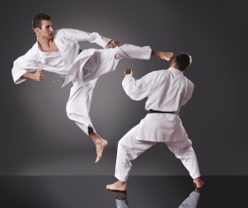 Martial Arts Sparring Stock Photo