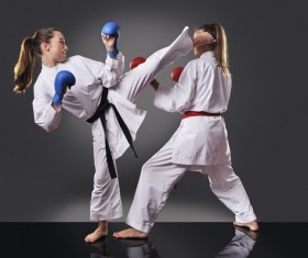 Martial arts competition girl Stock Photo