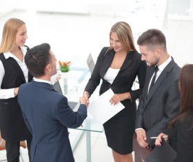 Meet with clients Stock Photo