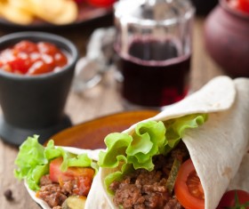 Mexican spicy burrito Stock Photo