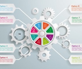 Modern gear infographic template vectors 01