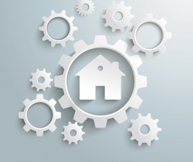 Modern gear infographic template vectors 02