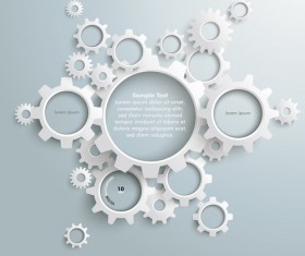 Modern gear infographic template vectors 03