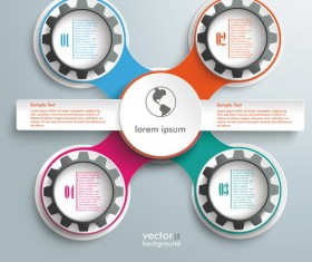 Modern gear infographic template vectors 04