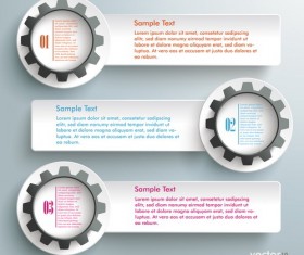 Modern gear infographic template vectors 05