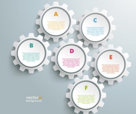 Modern gear infographic template vectors 06