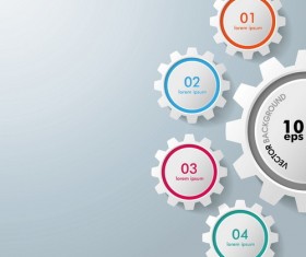 Modern gear infographic template vectors 07