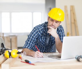 Modify design drawings man Stock Photo