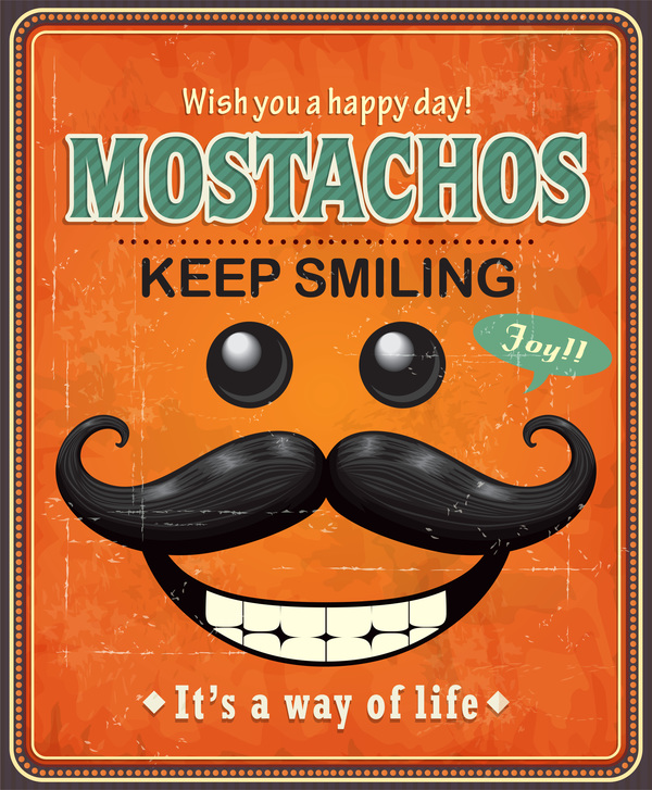 Mostach keep smiling poster vector