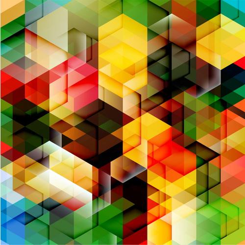 Multicolor geometric shapes backgrounds vectors 01