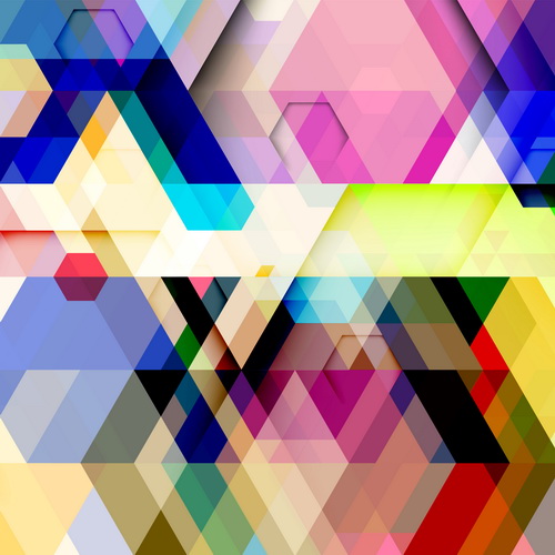Multicolor geometric shapes backgrounds vectors 02