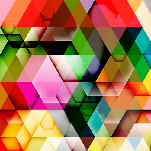 Multicolor geometric shapes backgrounds vectors 03