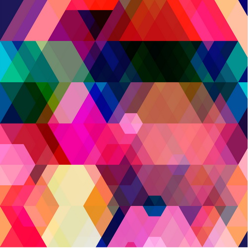 Multicolor geometric shapes backgrounds vectors 04