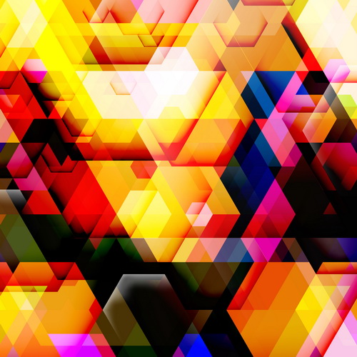Multicolor geometric shapes backgrounds vectors 06
