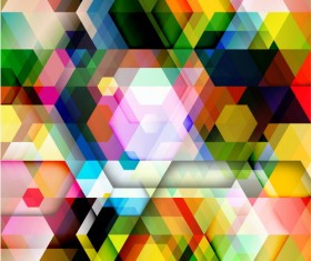 Multicolor geometric shapes backgrounds vectors 07