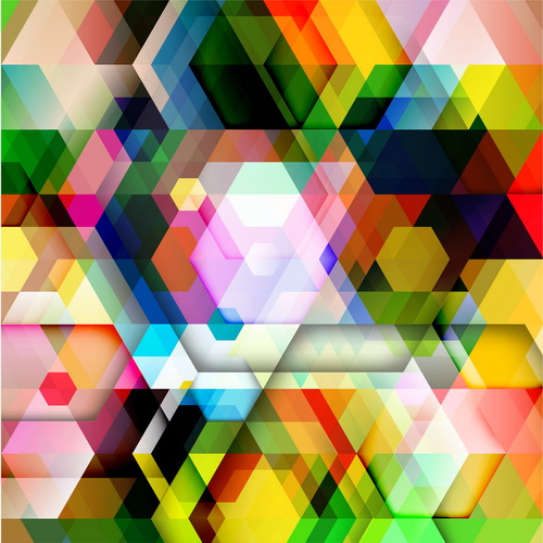 Multicolor geometric shapes backgrounds vectors 07