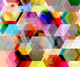 Multicolor geometric shapes backgrounds vectors 09