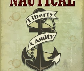 Nautical vintage poster vector