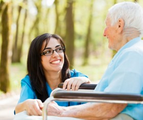 Nurse care for elderly Stock Photo 02