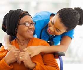 Nurse care for elderly Stock Photo 04