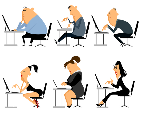 Office workers cartoon vector design 01 free download