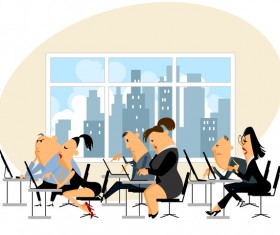 Office workers cartoon vector design 02