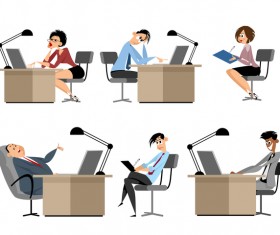 Office workers cartoon vector design 03