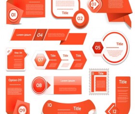 Orange red business website banners vector