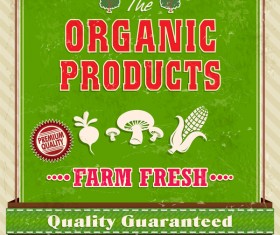 Organic products poster vector