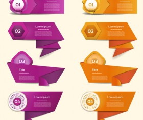 Origami banners design vector illustration