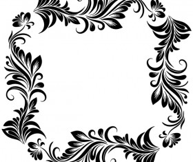 Ornament floral retro frame vector material 01