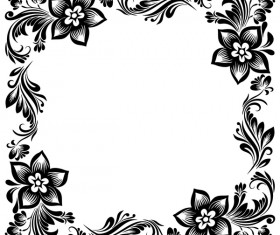 Ornament floral retro frame vector material 02