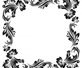 Ornament floral retro frame vector material 03