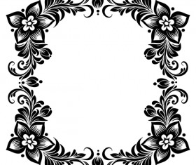 Ornament floral retro frame vector material 07