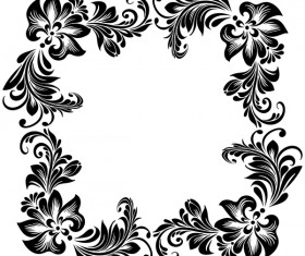 Ornament floral retro frame vector material 09
