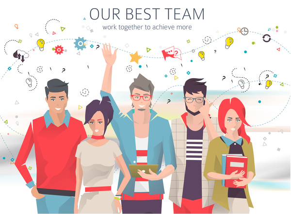 Our best team business background vector 01