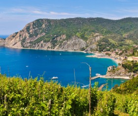 Overlooking the Italian seaside tourism Cinque Terre Stock Photo 05