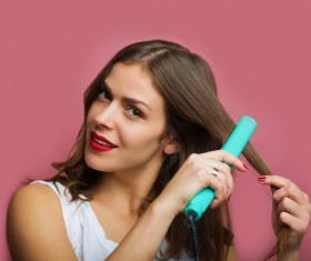 Own perm girl Stock Photo 03