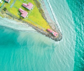 Peaceful island sea cap scene from high view Stock Photo