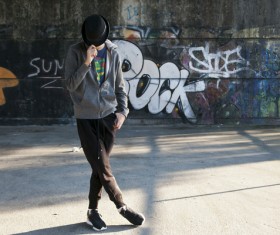 Pendulum pat street man Stock Photo