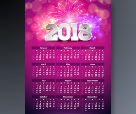 2018 company calendar template vector 02 free download